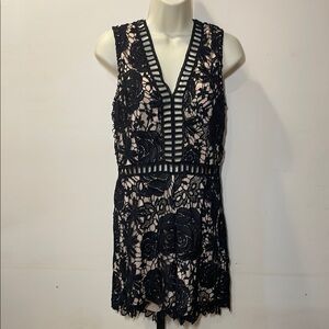 Love By Design Black and Cream Floral Jumpsuit